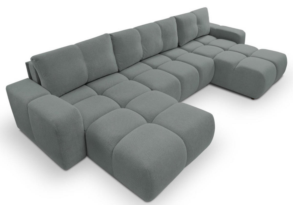 ECKSOFA Popiel Curio 93 Mit Schlaffunktion - Grau, Textil (359/177cm) - Sepro Meble