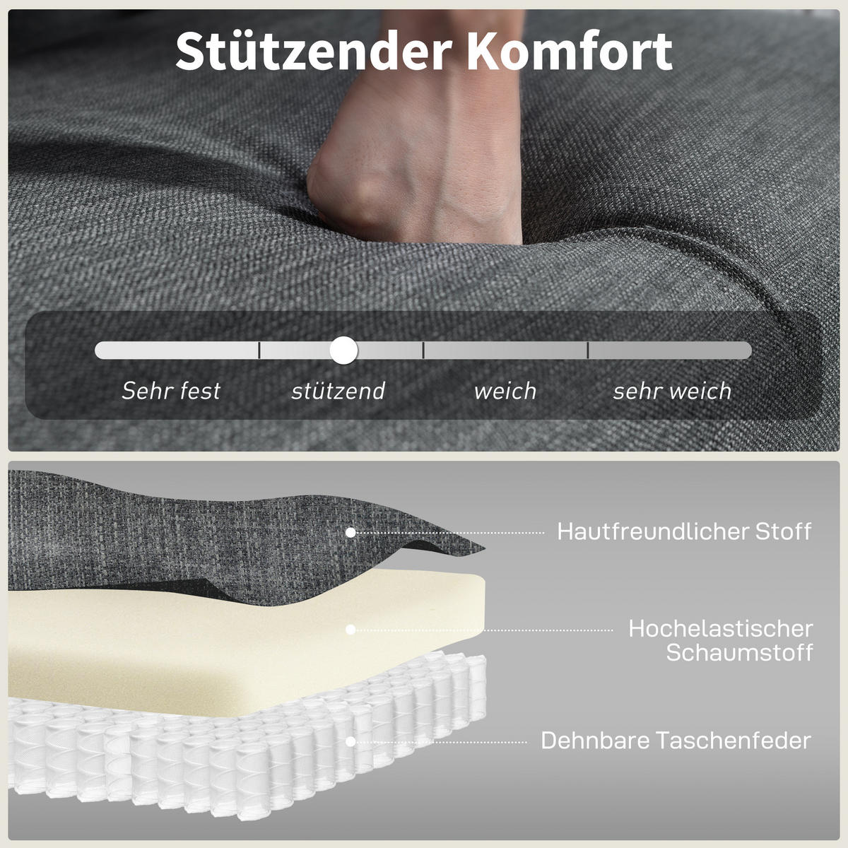 2-SITZER Sofa Dunkelgrau 118.0/68.0/90.0 cm - Dunkelgrau, Textil (68/90/118cm)