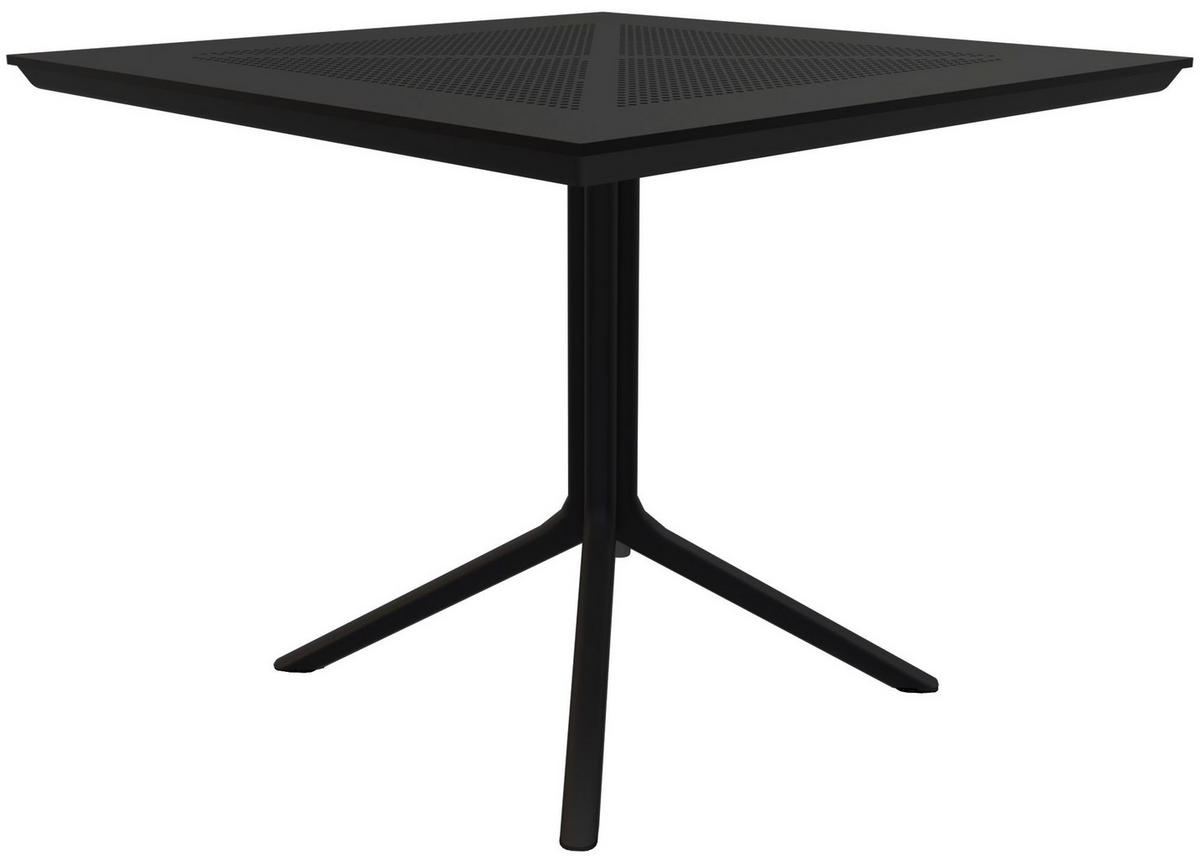 GARTENMÖBEL-SET Mara 4 Stühle 186x182x85cm Metall Schwarz Balkonset - Schwarz, Metall - DELUKE