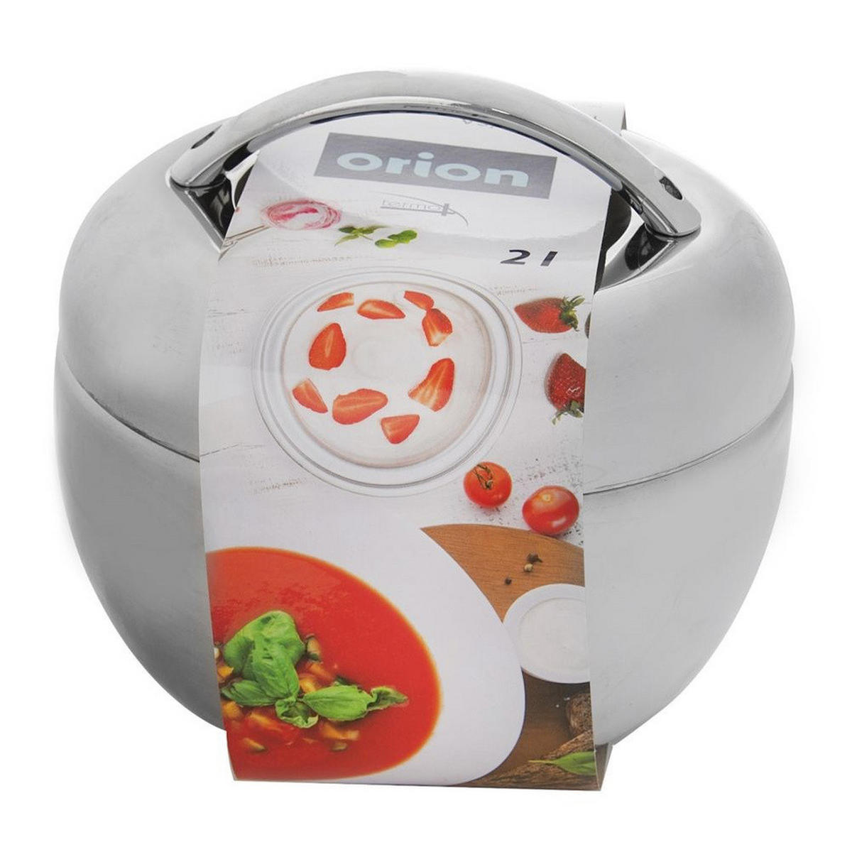 LUNCHTHERMOSKANNE Apple Edelstahl 2 l - Silberfarben, Metall (17/14/17cm) - Orion 