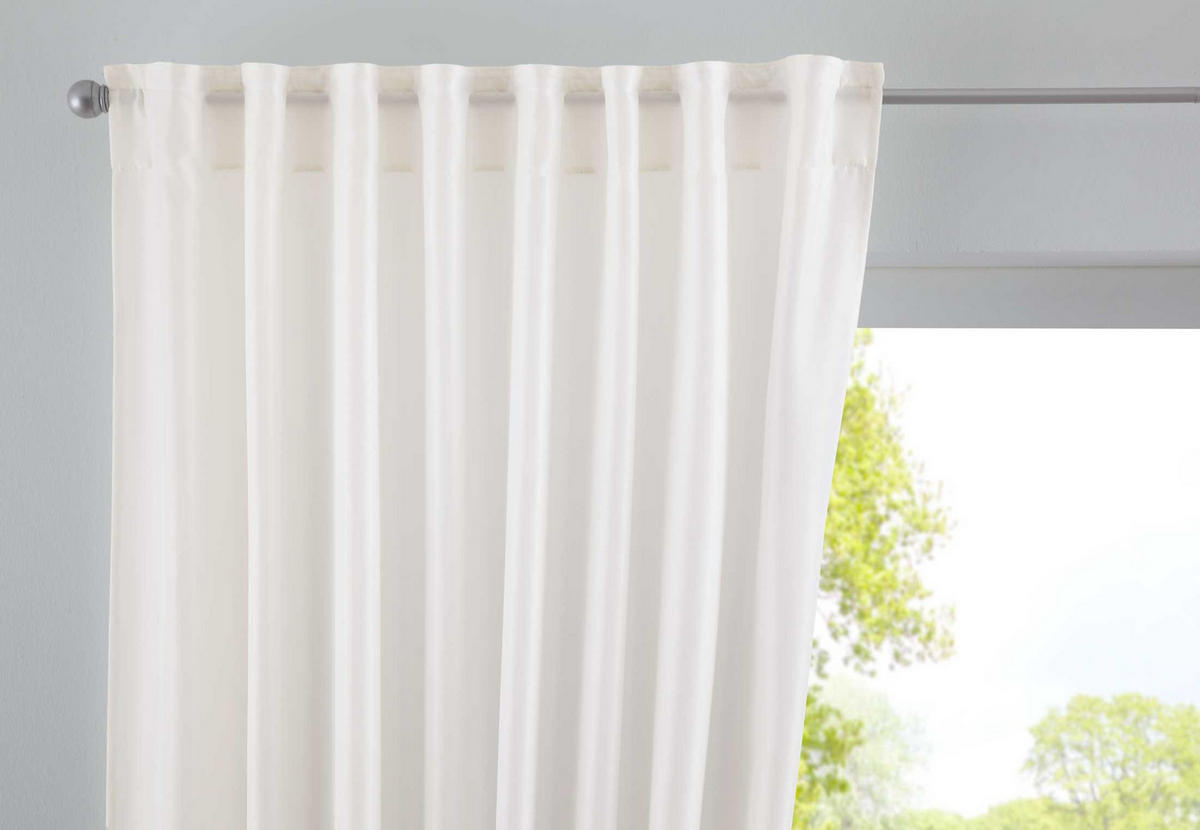 SCHLAUFENGARDINE »Jena« HxB 145x140 cm Creme - Creme, Textil (140/145cm) - Gardinenbox