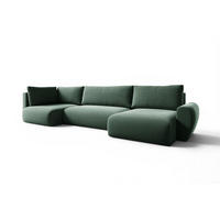 WOHNLANDSCHAFT Galan Mit Schlaffunktion - Grün, Holzwerkstoff/Textil (153/70/385cm) - Fun Möbel