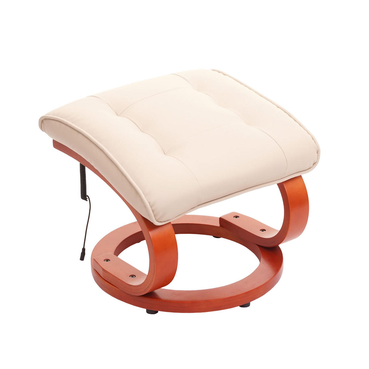 MASSAGESESSEL inkl. Fußhocker bequem und gemütlich HxBxT 98x66x89cm Kunstleder Weiß-Creme - Creme, Kunststoff (66/98/89cm) - BERLINLODGE