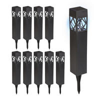 SOLARLAMPEN-SET - Schwarz, Kunststoff (6/6/41cm) - Relaxdays