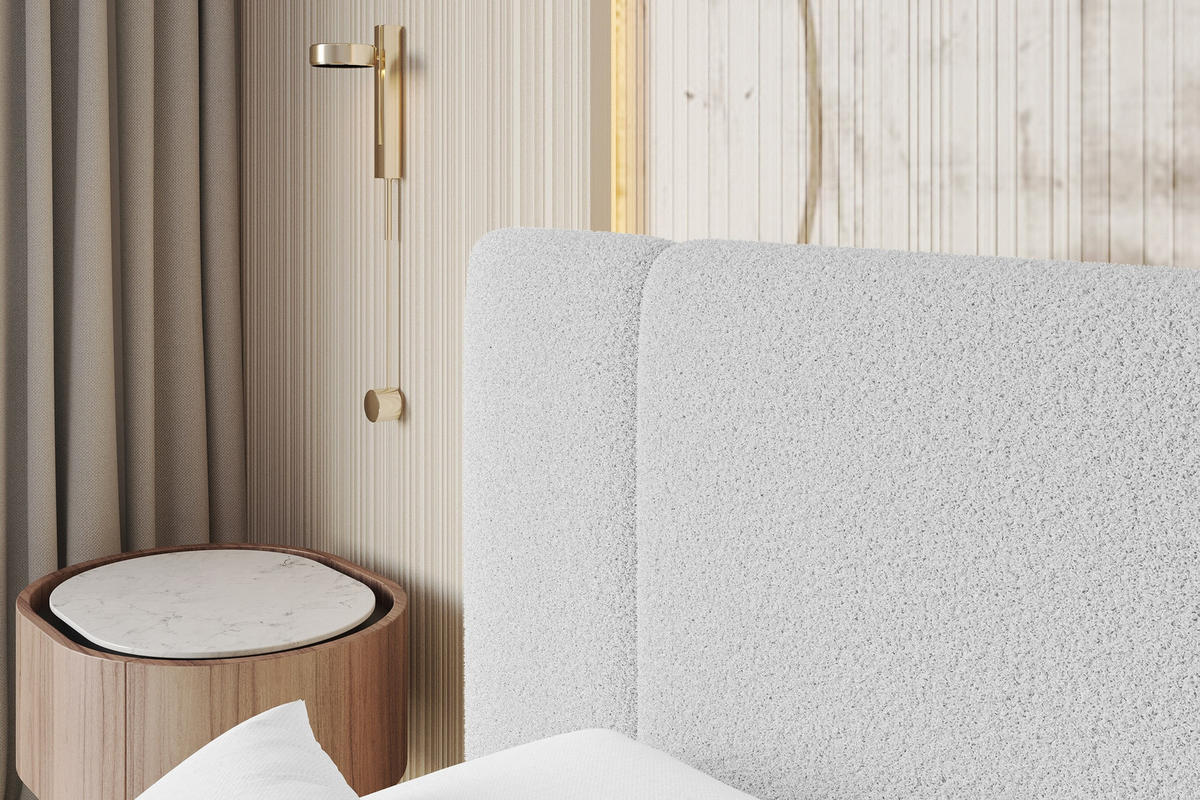 POLSTERBETT mit Bettkasten und Lattenrost, Bett mit Matratze H3/H4 - RIVO 120x200 Hellgrau - Taupe, Holzwerkstoff/Textil (120/200cm) - ALTDECOR
