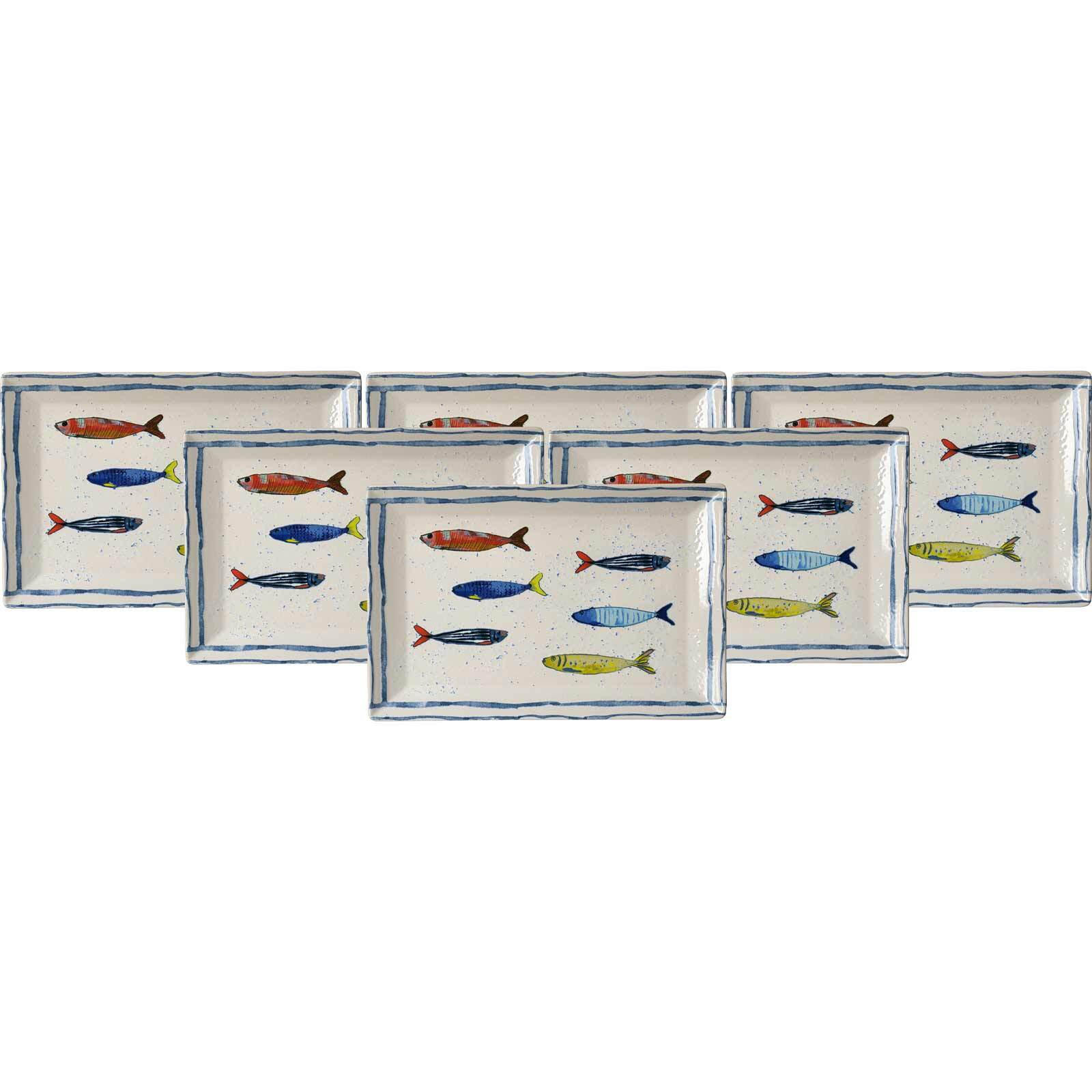 SERVIERPLATTEN Maro bunt 34 x 23 cm 6er Set - Multicolor, Keramik (23/3/34cm) - Ritzenhoff Breker