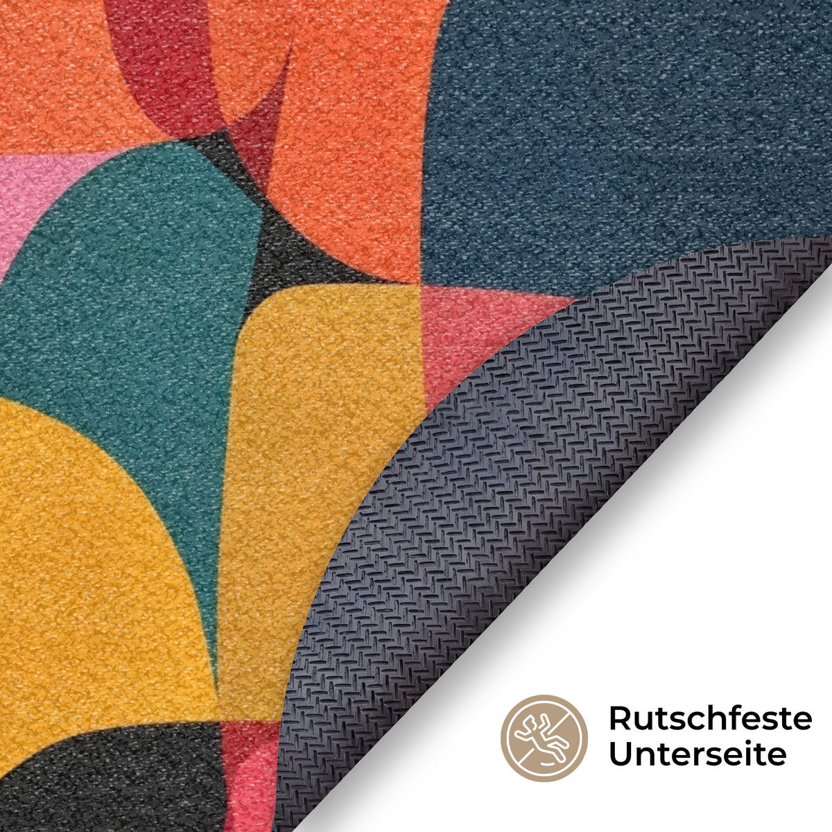 FUSSMATTE Formen - Bunt - Abstrakt - Flugzeuge Sauberlaufmatte 120x120 cm - Multicolor, Kunststoff (120/120cm) - MuchoWow