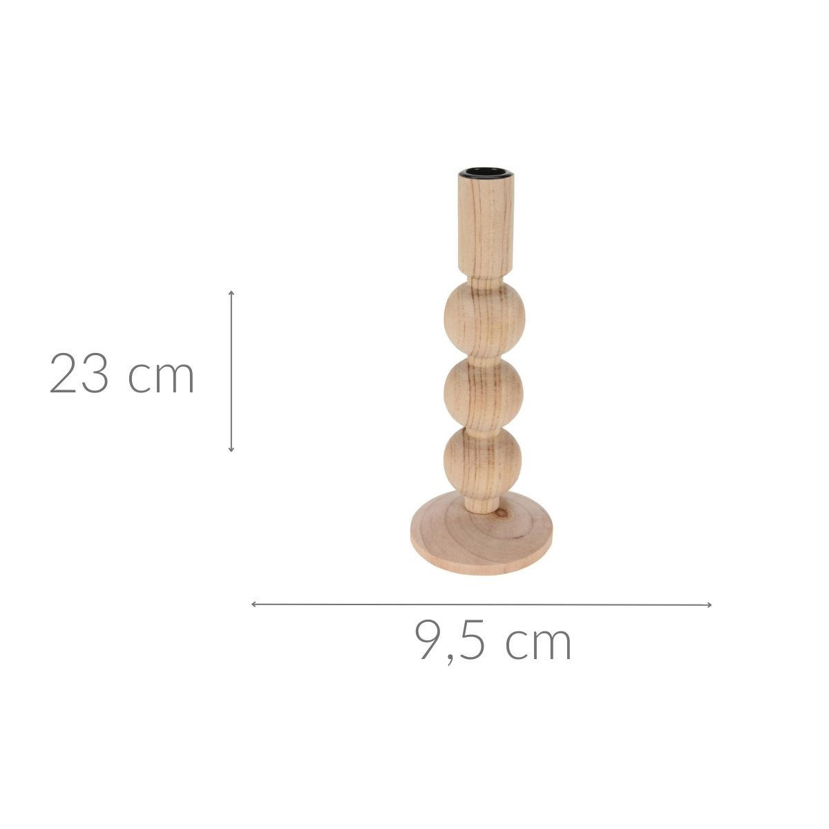 KERZENSTÄNDER Holz 23 cm - Beige, Holz (9.5/23.3/9.5cm) - Home Styling Collection