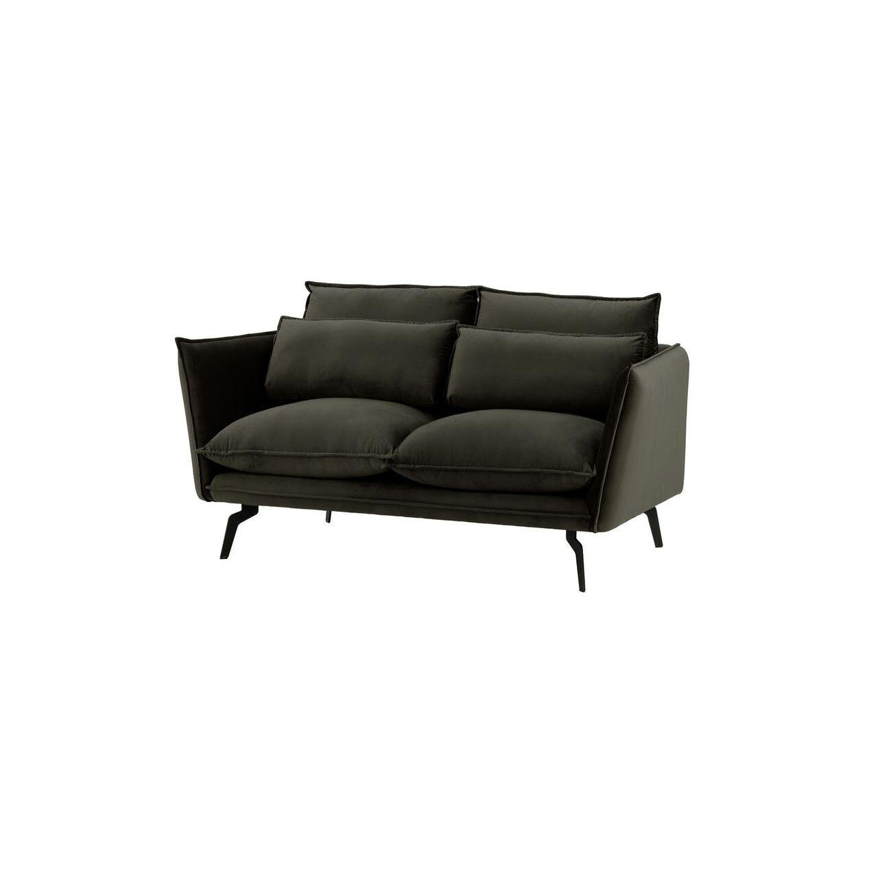 ZWEISITZER-SOFA Layla-Velluto 20 - Schwarz, Holz/Textil (171/95/98cm)