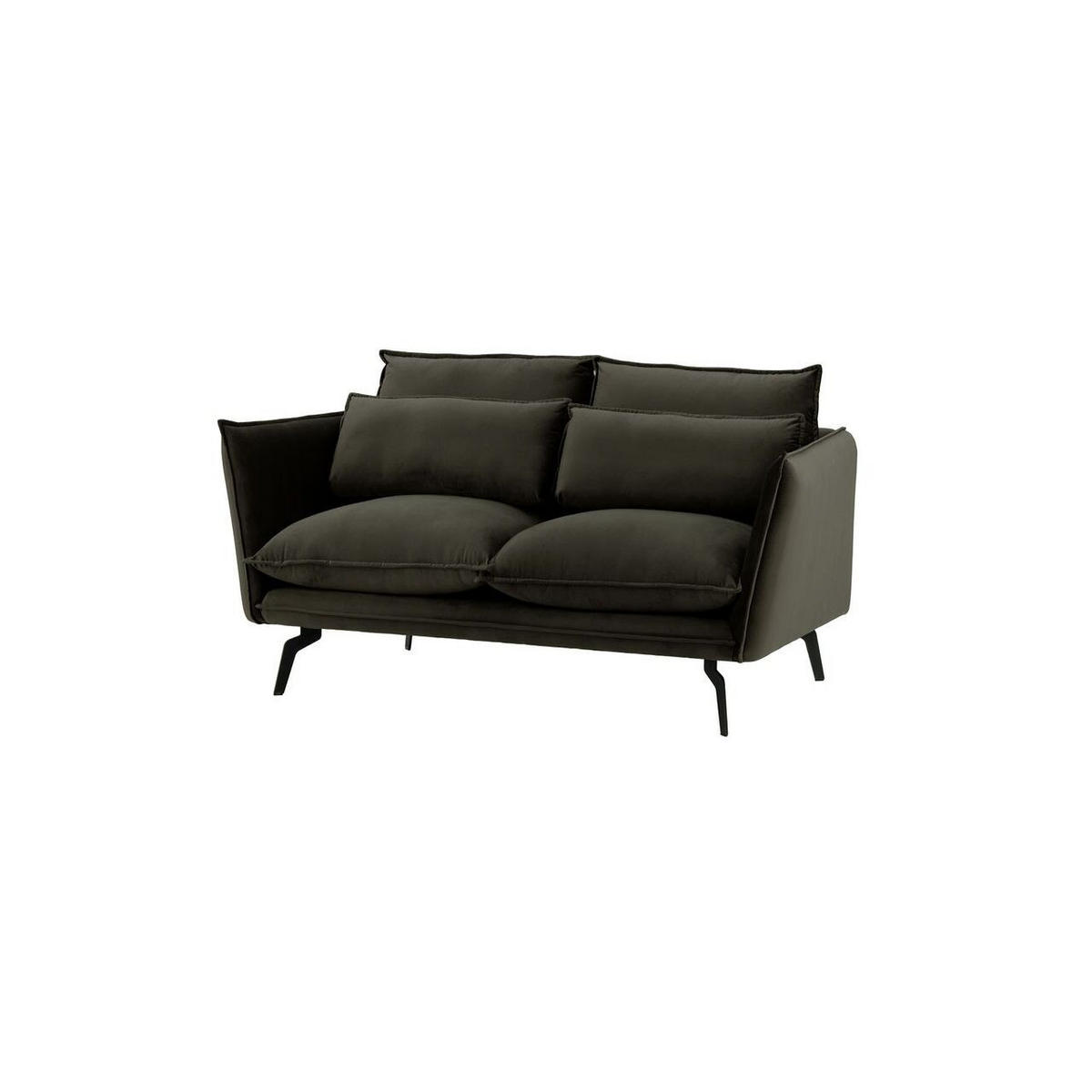 ZWEISITZER-SOFA Layla-Velluto 20 - Schwarz, Holz/Textil (171/95/98cm)