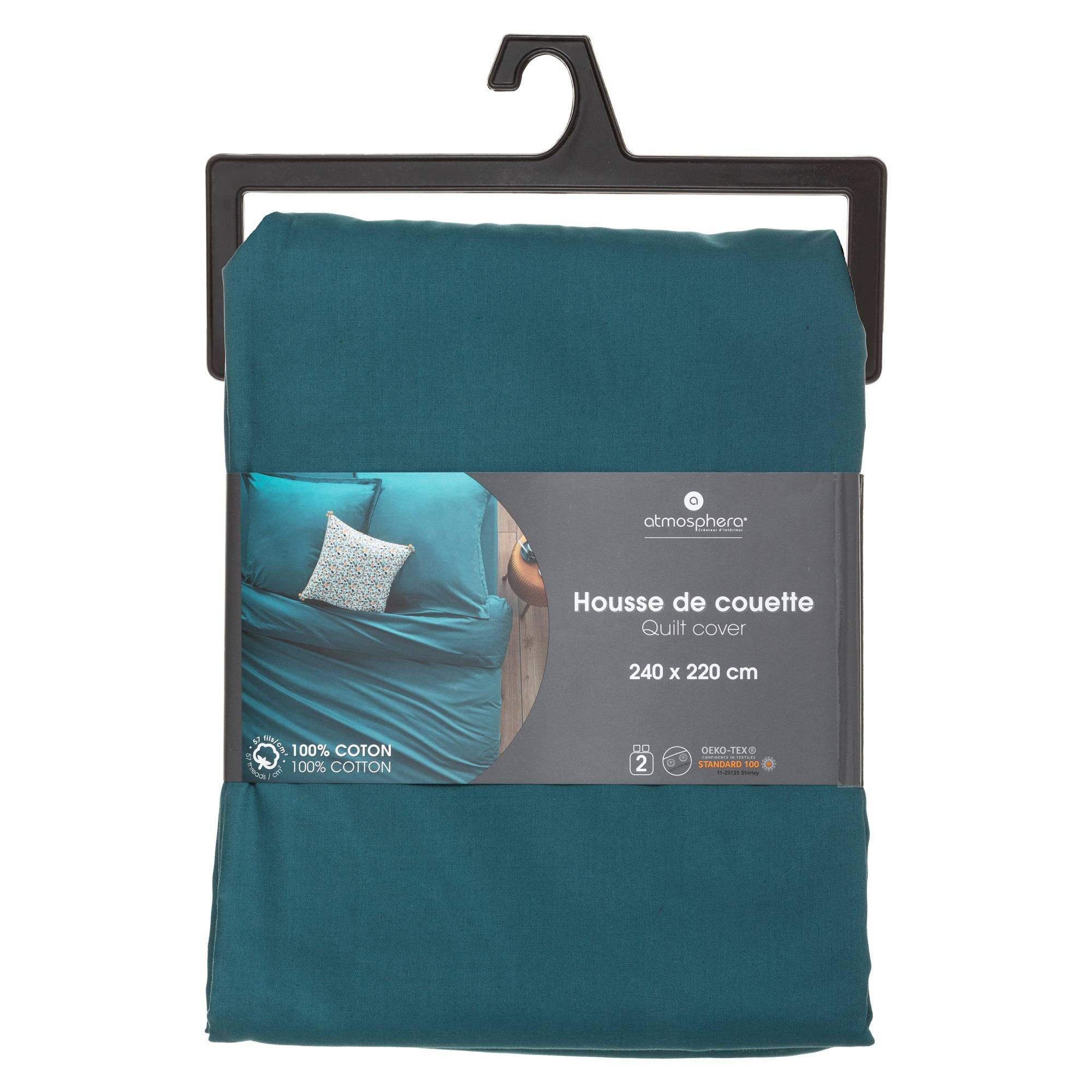 BETTDECKENBEZUG Baumwolle 240/220 cm - Blau, Naturmaterialien (220/240cm) - Atmosphera Createur d´interieur