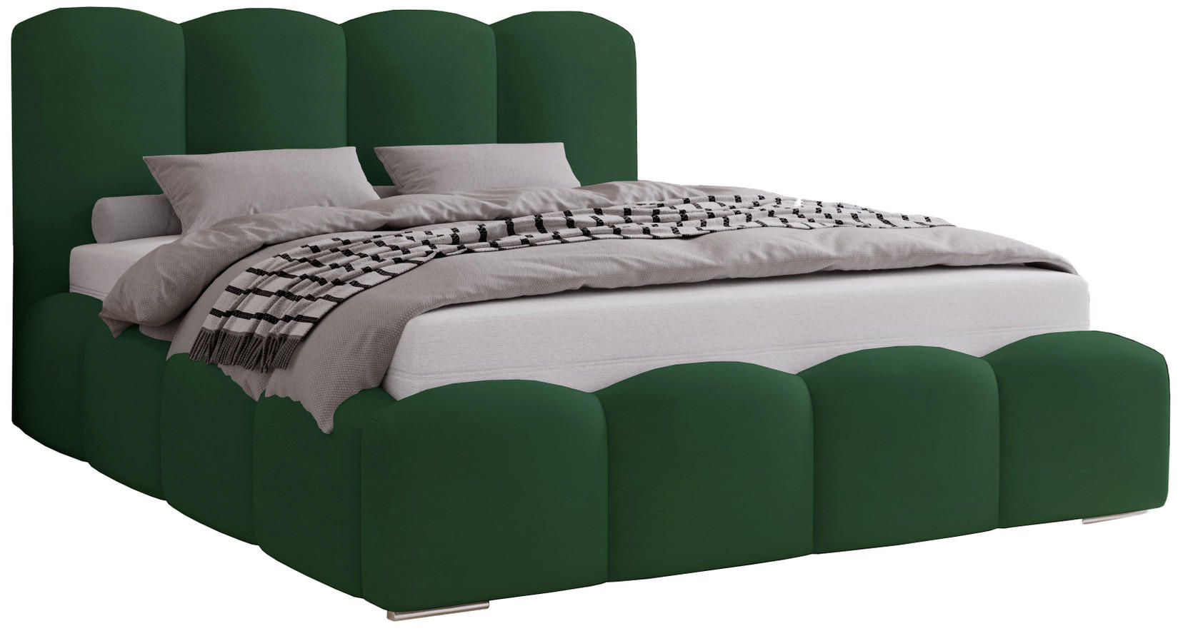 POLSTERBETT 180x200 cm Zenna mit Lattenrost, Bettkasten, Grün - Grün, Holz/Textil (180/200cm) - Emporius