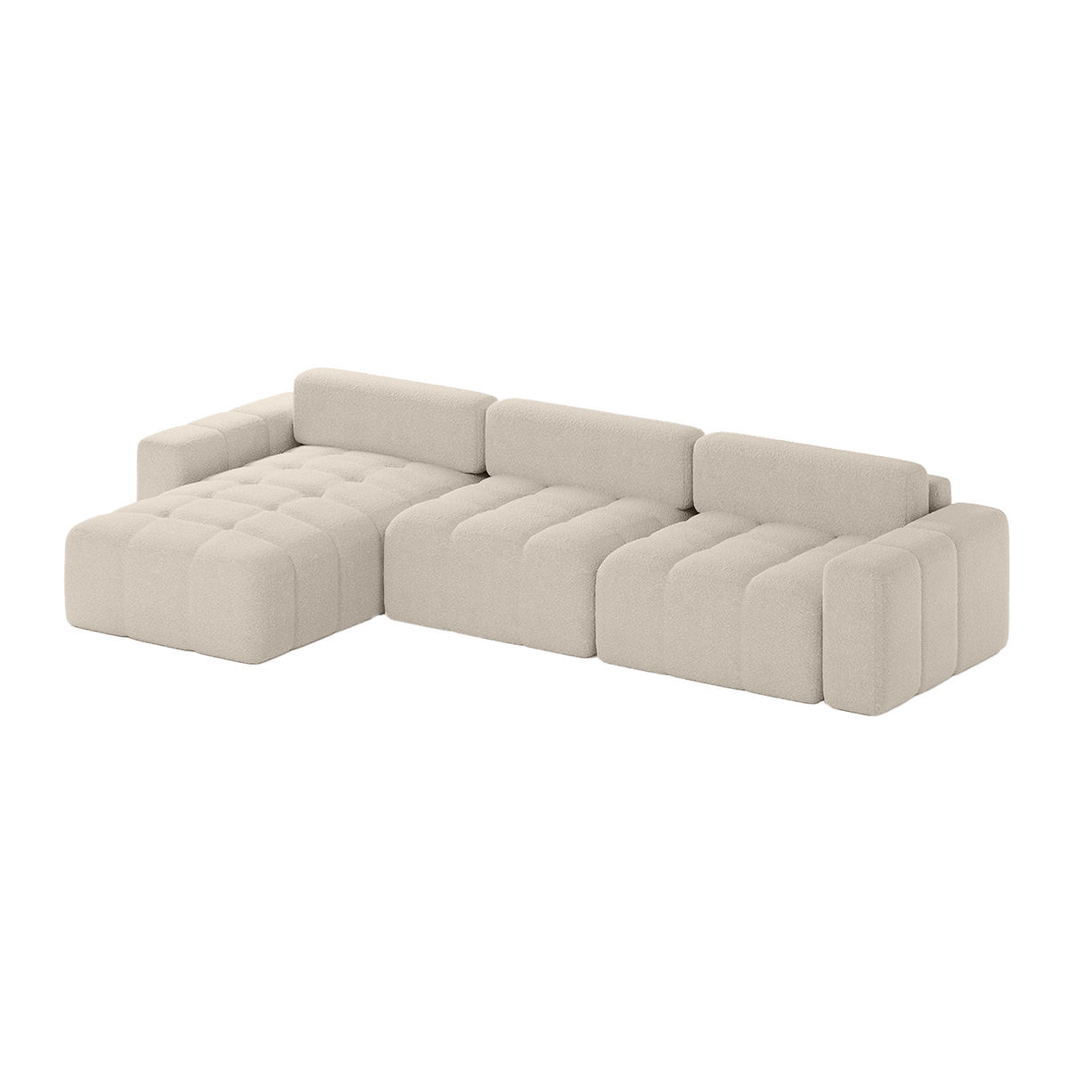 ECKSOFA RIFU SO mit Schlaffunktion, Beige - Beige, Textil (346/185cm) - Fedve