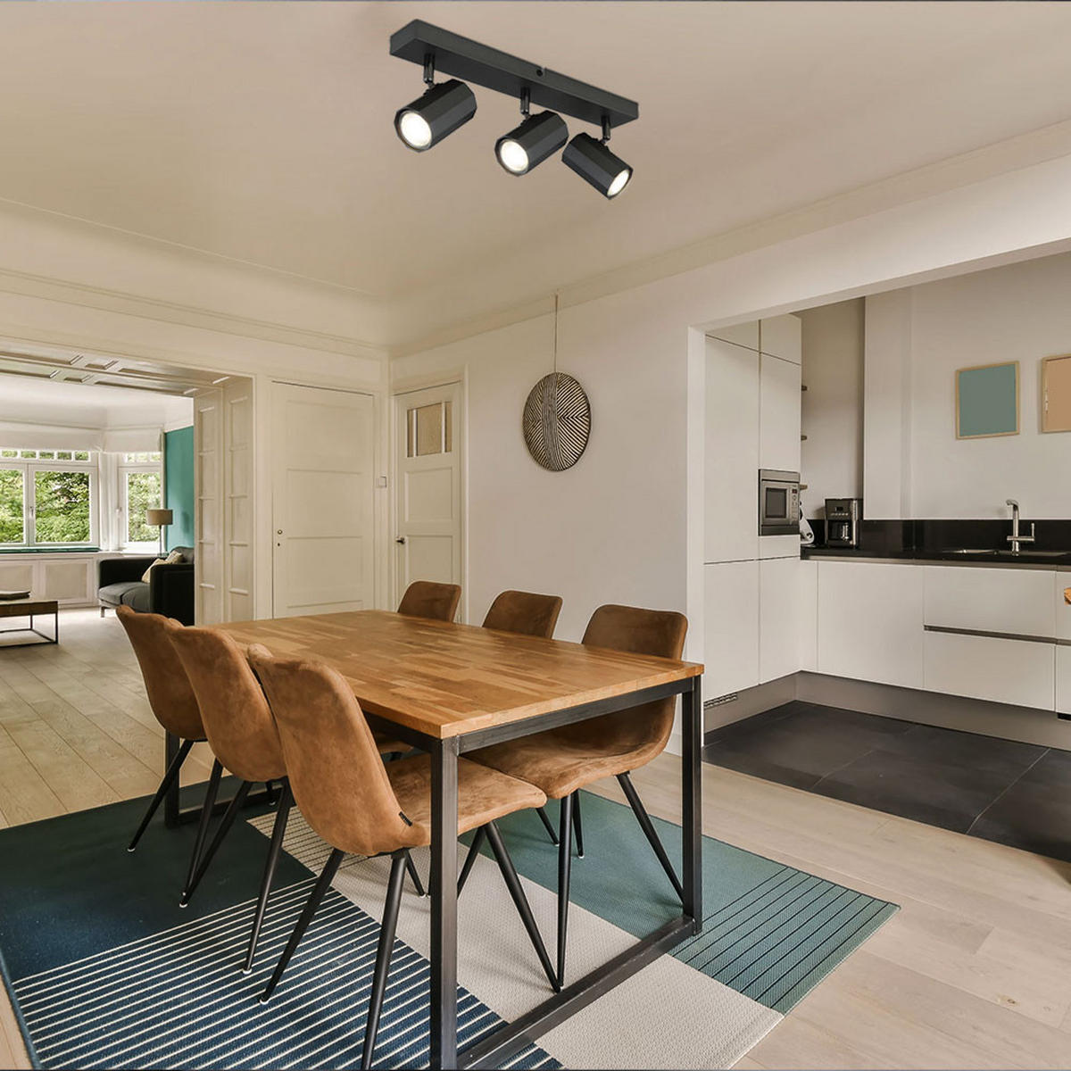 DECKENLEUCHTE Metall Grau Schwarz JAMES - Schwarz, Metall (39/6/14.5cm) - Globo Lighting