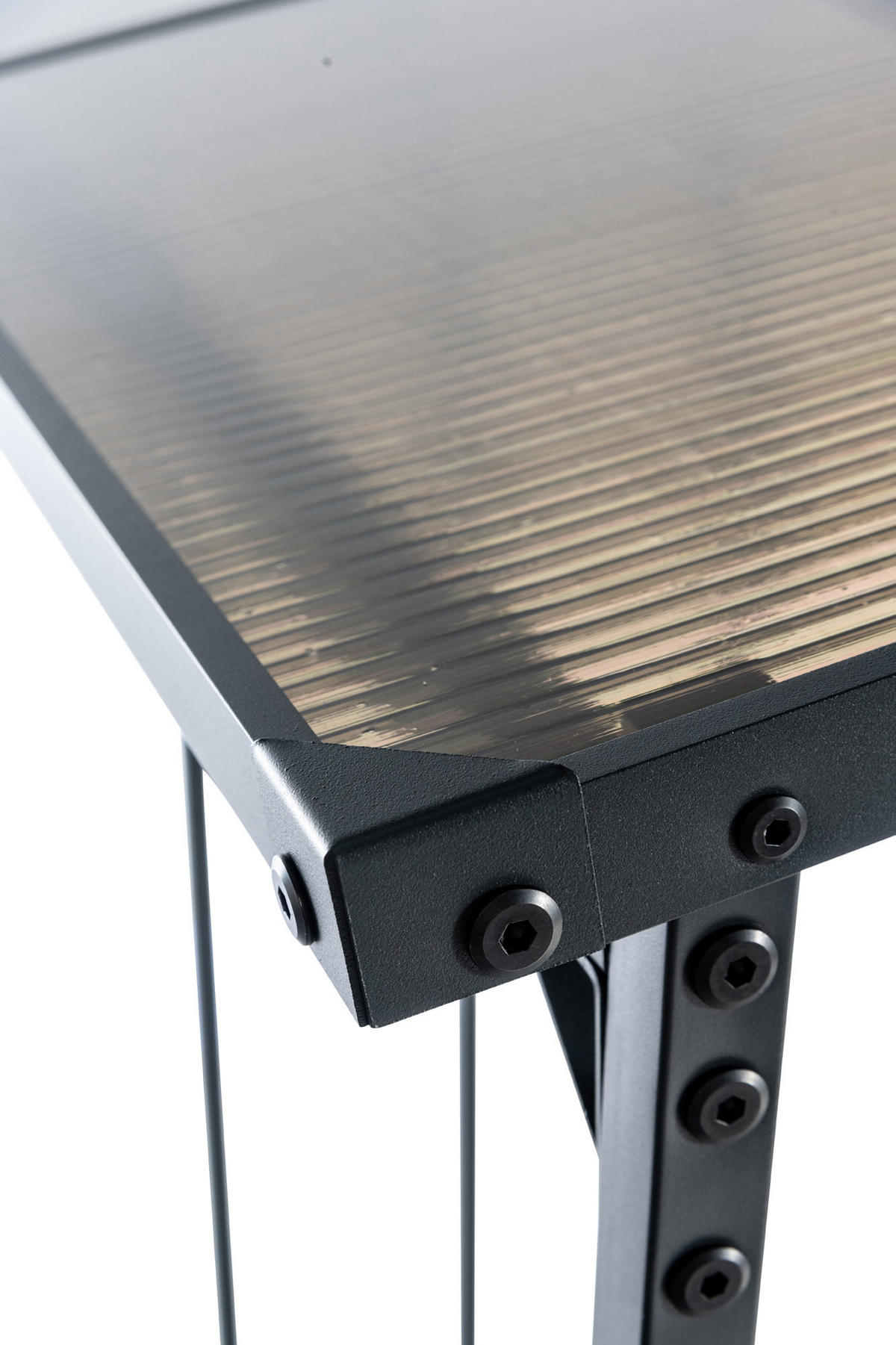 KAMINHOLZREGAL 185/70/185 cm Metall anthrazit - Anthrazit/Schwarz, Metall (185/185/70cm) - CLP