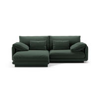 ECKSOFA links Torino aus strukturiertem Stoff moosgrün 3 Sitzplätze - Salbeigrün, Textil (170/220cm) - Micadoni