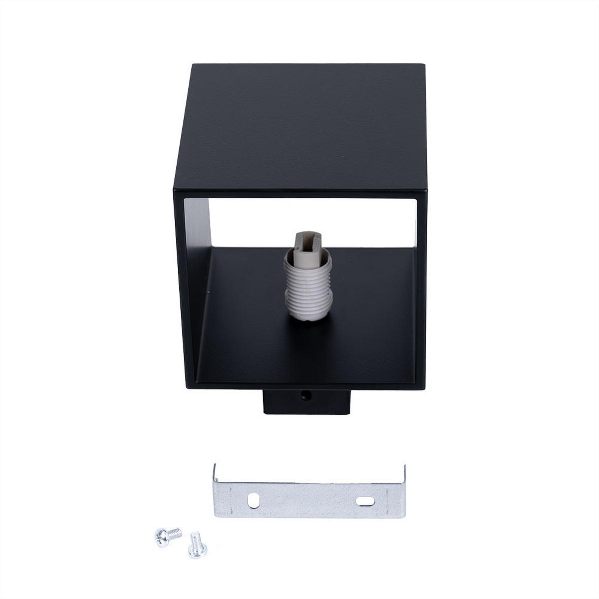 WANDLEUCHTE Aluminium Schwarz Würfelform - Schwarz, Metall (10/12/10cm)