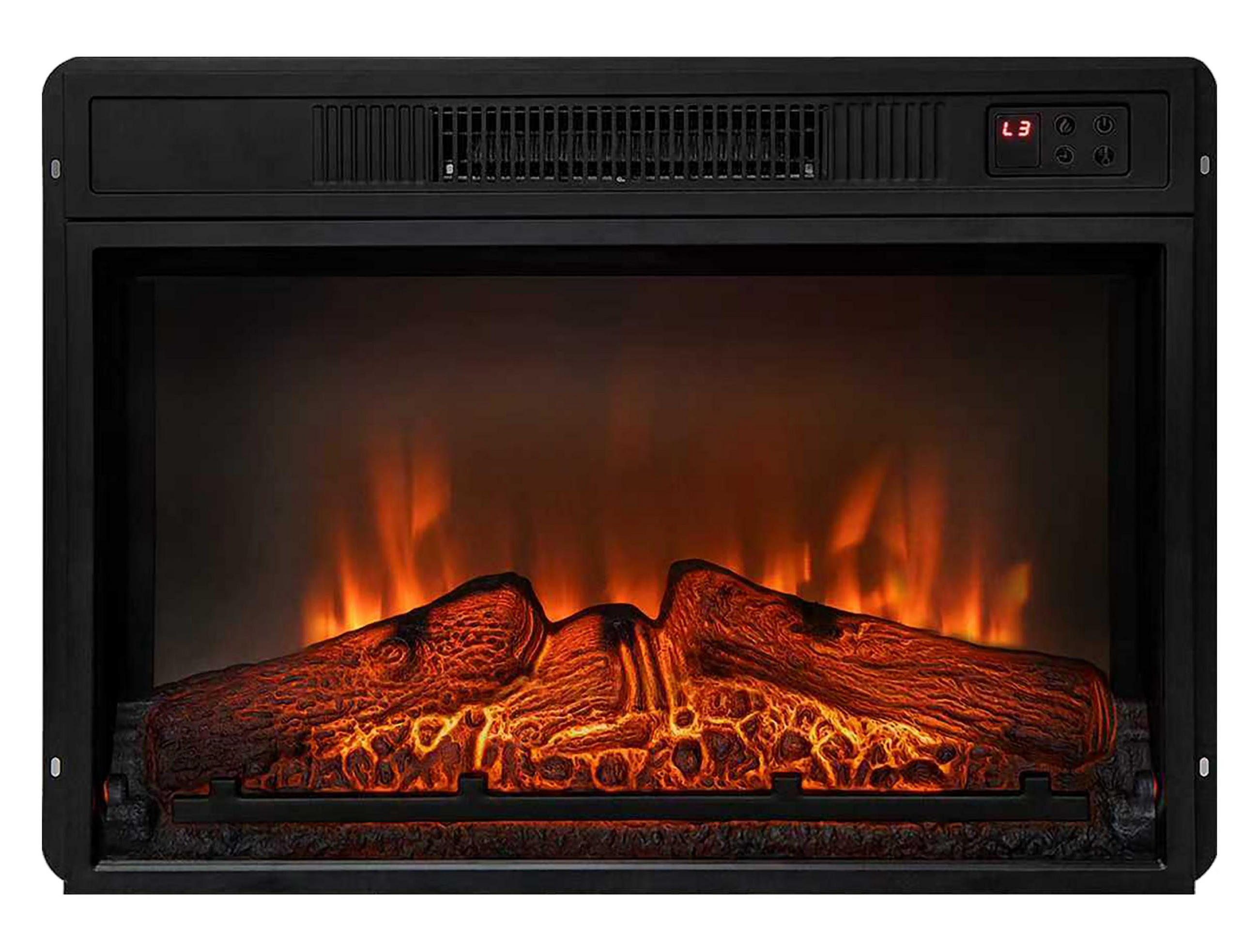 ELEKTROKAMIN Schwarz Wandmodell mit Heizung 2000 W - Schwarz, Glas (61/45/13cm) - Purline