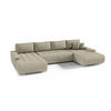 WOHNLANDSCHAFT mit Schlaffunktion Dhaka U, Vanille - Beige, Textil (185/85/350cm) - Fedve
