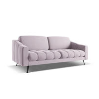 3-SITZER SOFA Samt Stoff Violett - Lila/Flieder, Textil/Metall (202/80/95cm) - Makamii