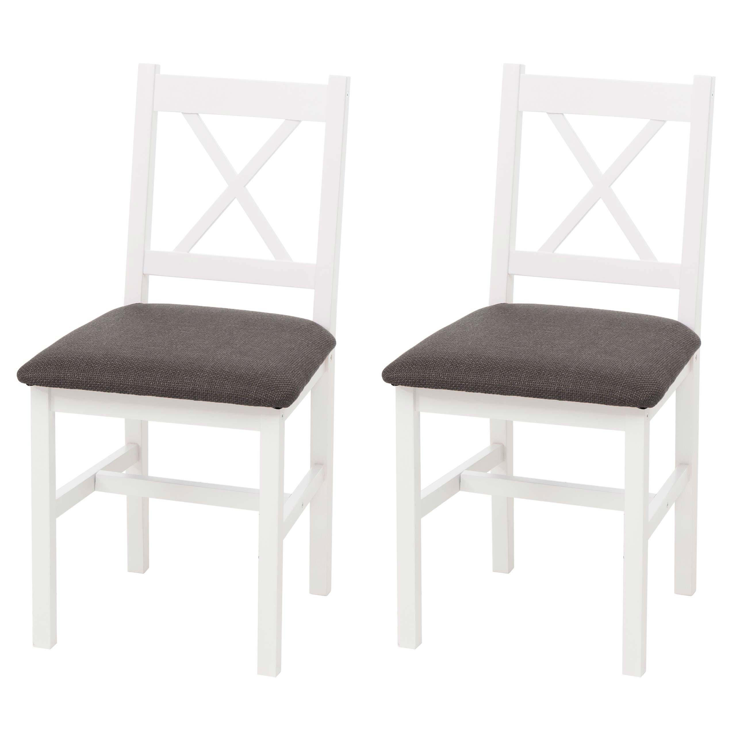 ESSZIMMERSTUHL Weiß, Grau 2er-Set - Weiß/Grau, Holz (43/85/44cm) - MCW