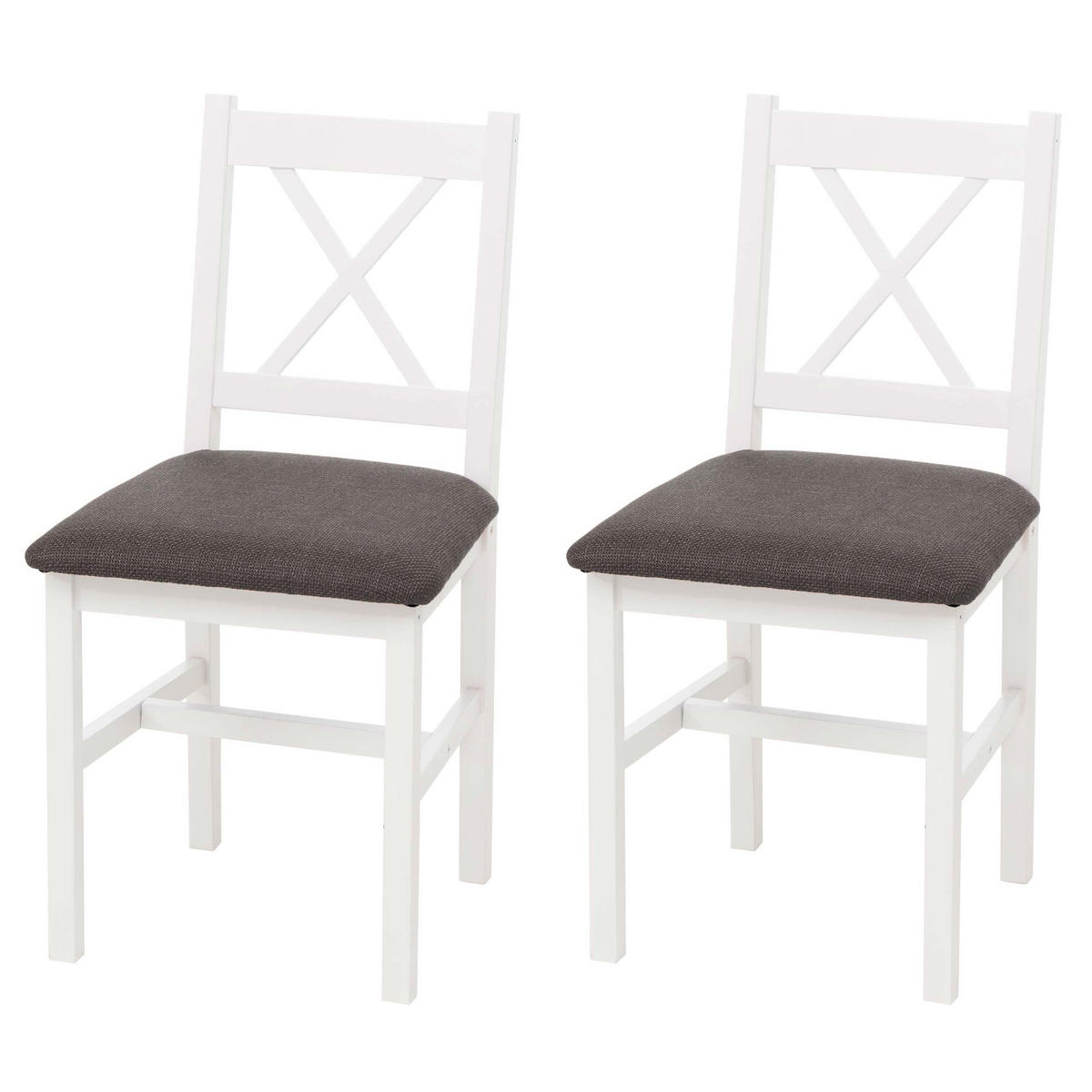 ESSZIMMERSTUHL Weiß, Grau 2er-Set - Weiß/Grau, Holz (43/85/44cm) - MCW