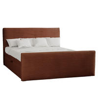 BOXBETT Mit Bettkasten Und Topper TRENTO Stoff Plüsch Cord 200x200 cm Kupfer H3-Bonell - Kupferfarben, Holz/Textil (200/200cm) - Kaiser Möbel