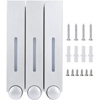 SEIFENSPENDER , 420-ml-Flüssigseifenspender – 3 Sprühköpfe - Grau, Kunststoff (15/7/28cm) - BELZ