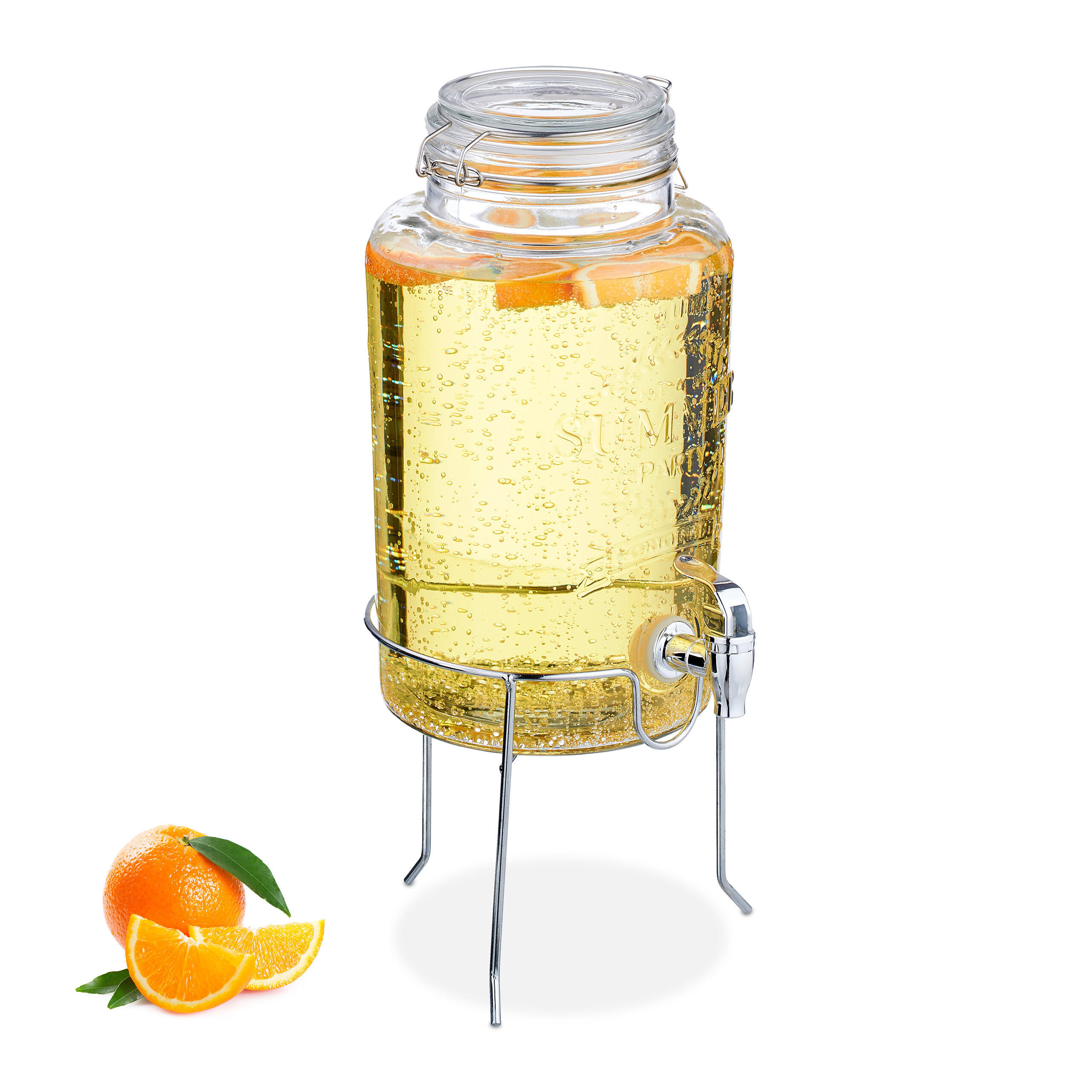 GETRÄNKESPENDER - Transparent, Glas/Kunststoff (5L) - Relaxdays