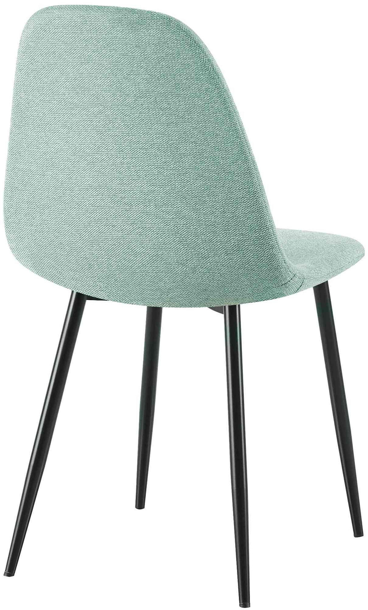 STUHL 4er Set Stoff Hellgrün - Schwarz/Hellgrün, Textil/Metall (44/88/51cm) - CLP