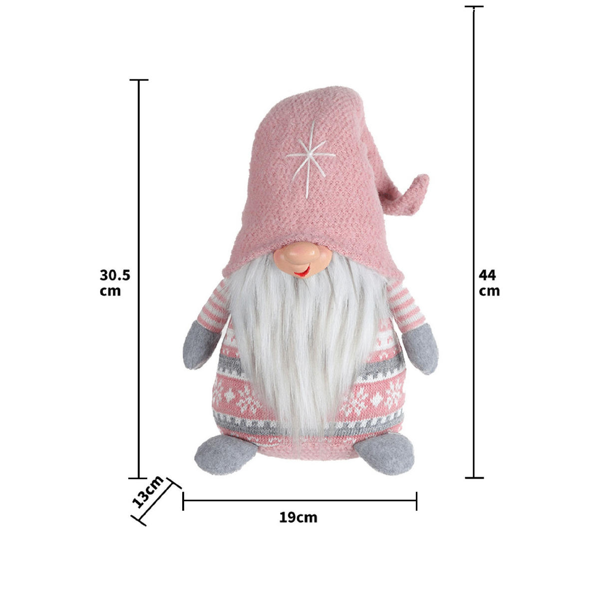 DEKORATIVER WEIHNACHTSZWERG Grau 13/19/31 cm - Grau, Textil (13/31/19cm) - Mobili Rebecca