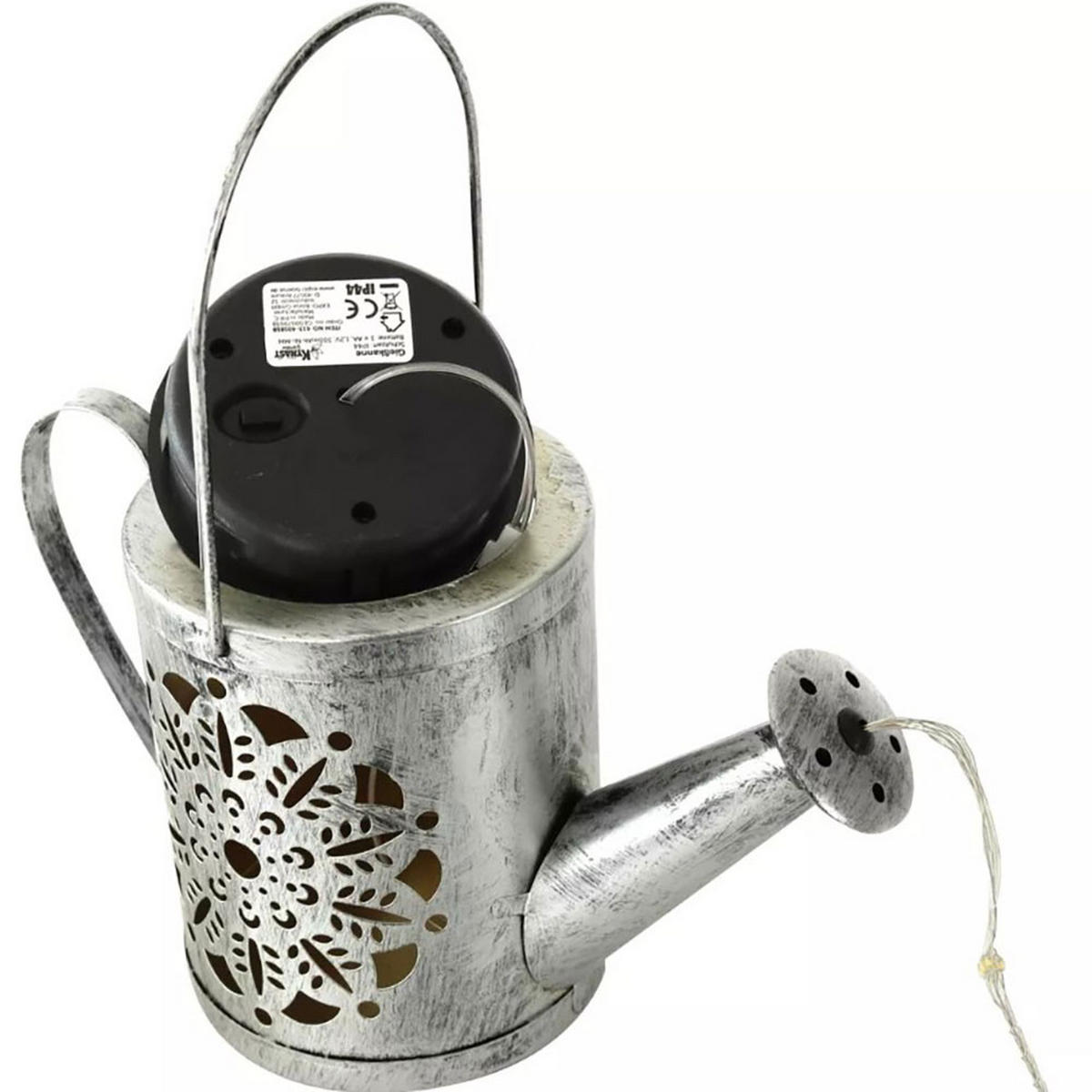 LED AUSSENLEUCHTE Solar Gießkanne Silber - Silberfarben, Metall (10/10/94cm)