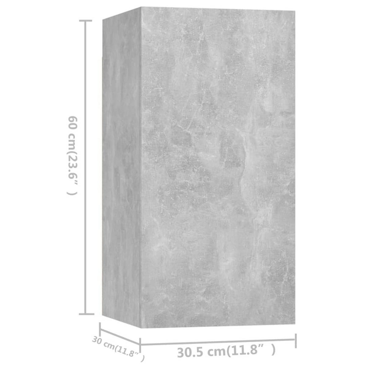 TV-SCHRANK-SET Betongrau Holzwerkstoff 4-teilig - Grau, Holzwerkstoff (30/30/80cm) - vidaXL