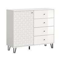 HIGHBOARD PRISMA (B/H/T: ca. 110/96/40 cm) in weiß/weiß hochglanz - Weiß, Holzwerkstoff (110/96/40cm)