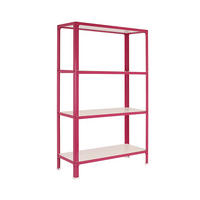 WOHNREGAL LIVING KOALA WOOD mit 4 Fachböden | HxBxT 160x100x30cm | Fachlast 150kg | Rosa/Weiß - Rosa, Metall (100/160/30cm) - PROREGAL