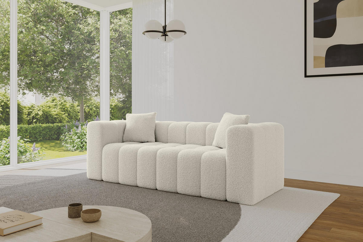 POHOVKA 2-MÍSTNÁ DONY-2 232x90x71 cm Béžová Buklé - černá/písková barva, kompozitní dřevo/textil (232/71/90cm) - ALTDECOR
