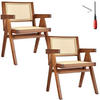 ARMLEHNSTUHL 2er Set Lissy,59 x 56,5 x 82,5 cm, Belastbarkeit 120 kg,Eiche dunkel - Wildeiche, Holz (59.5/82.5/56.5cm) - tectake