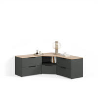 WOHNWAND Piave Anthrazit 3 Teile - Anthrazit, Holzwerkstoff (68/50/68cm) - Livinity®