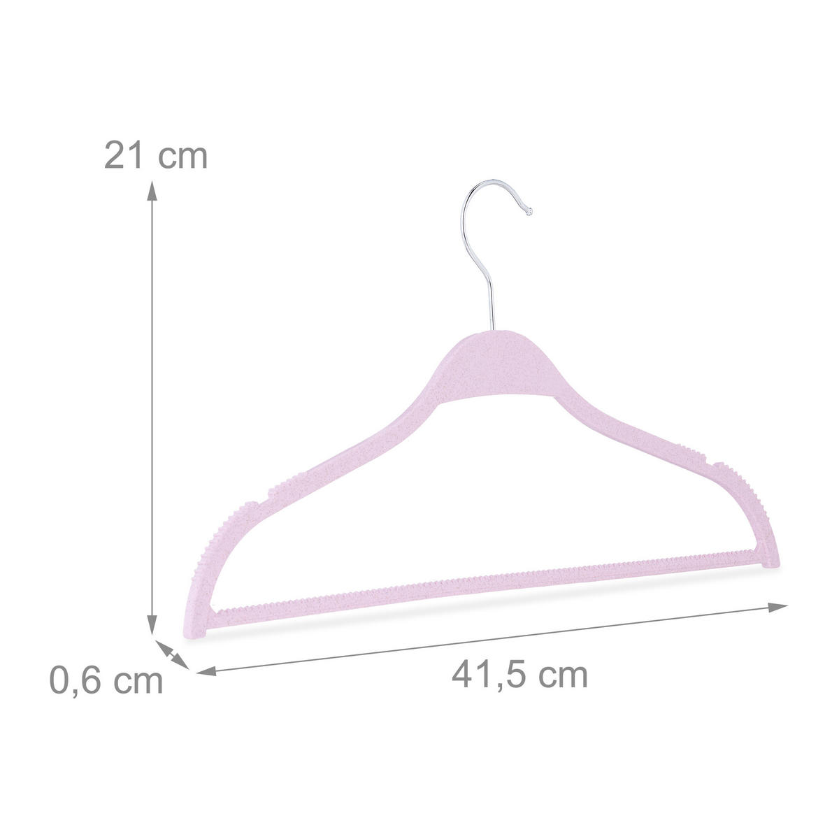 10XVEŠIAKY - ružová, kov/textil (41.5/21/0.6cm) - Relaxdays