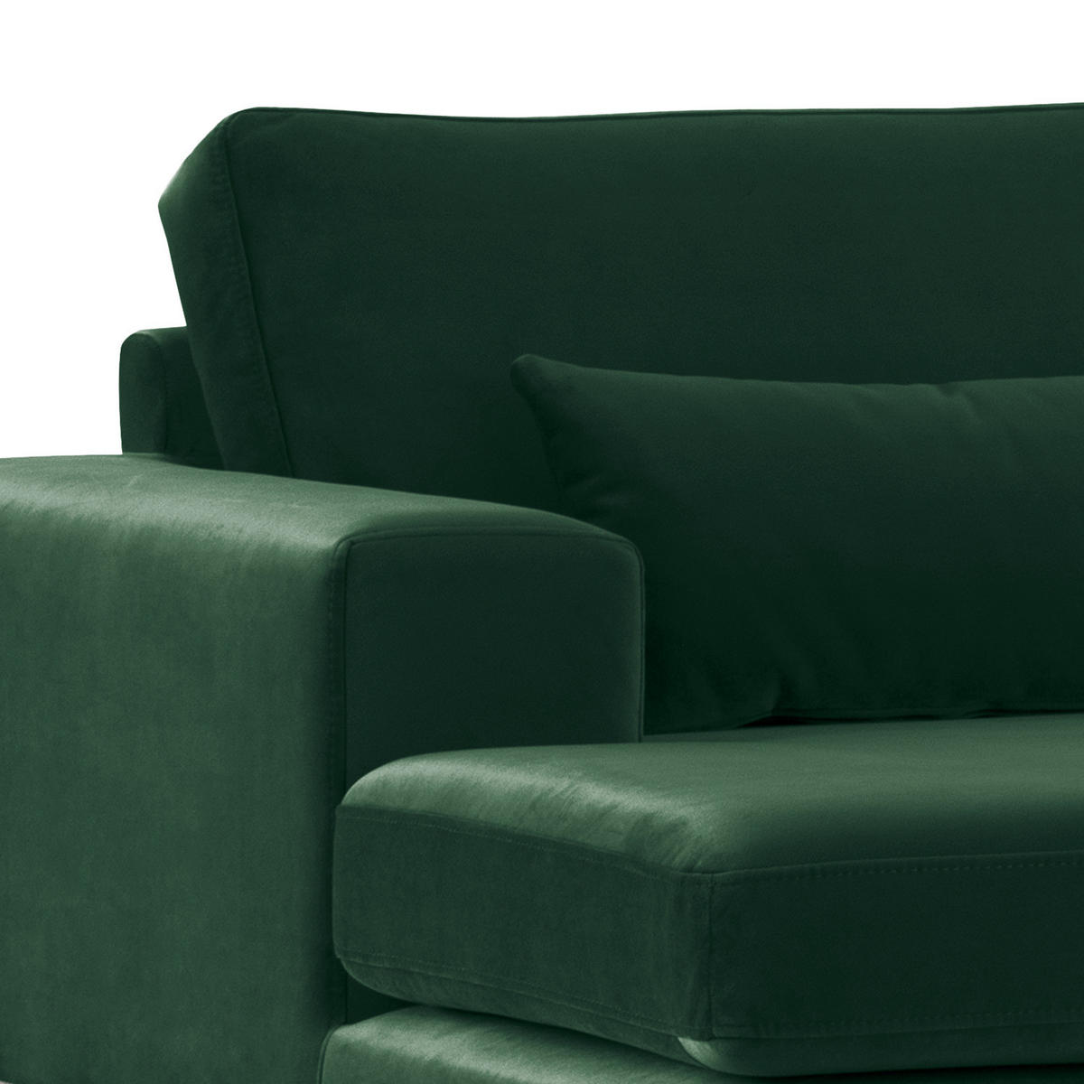 WOHNLANDSCHAFT mit Longchair - Eichefarben/Grün, Eichenholz/Textil (371/81/219cm) - home24