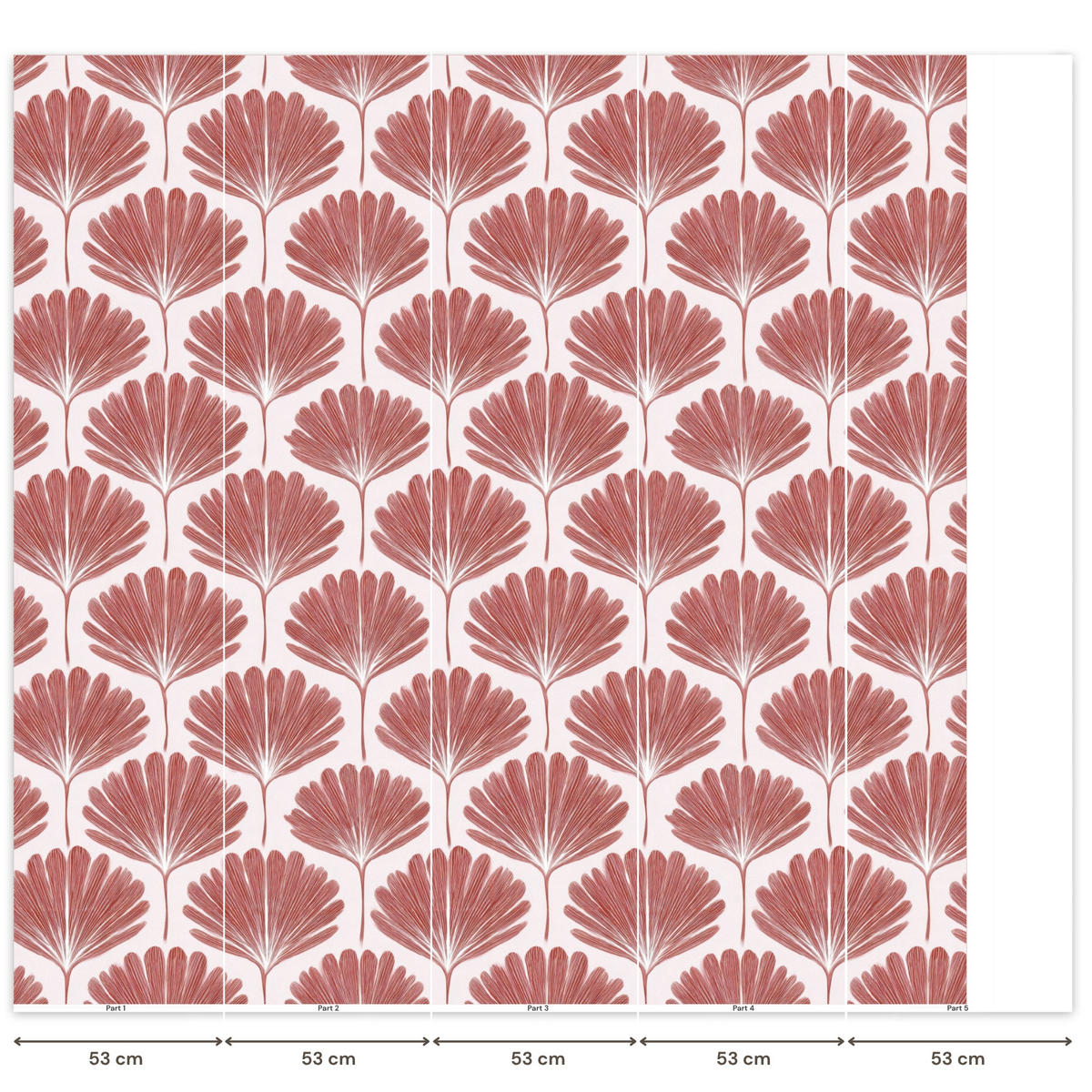 TAPETE - Fächer - Motiv - Terra - 240x220 cm - Rotbraun, Papier (240/220cm) - OnlyWow