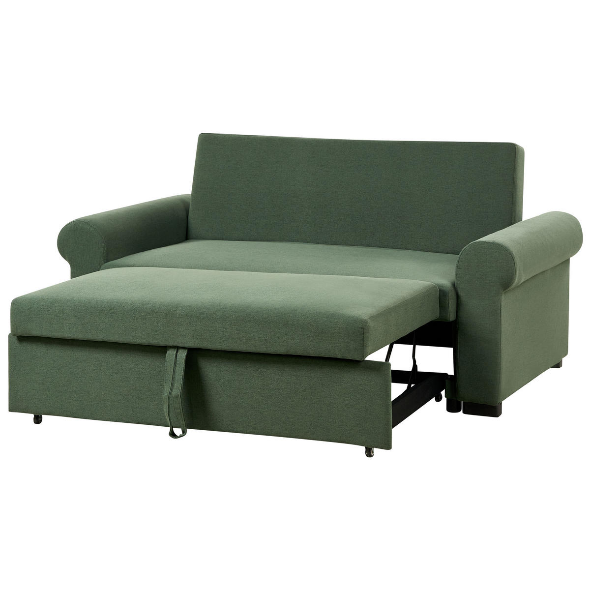 2-SITZER-SCHLAFSOFA Leinenoptikdunkelgrün Silda - Grün, Textil (173/92/93cm) - Beliani