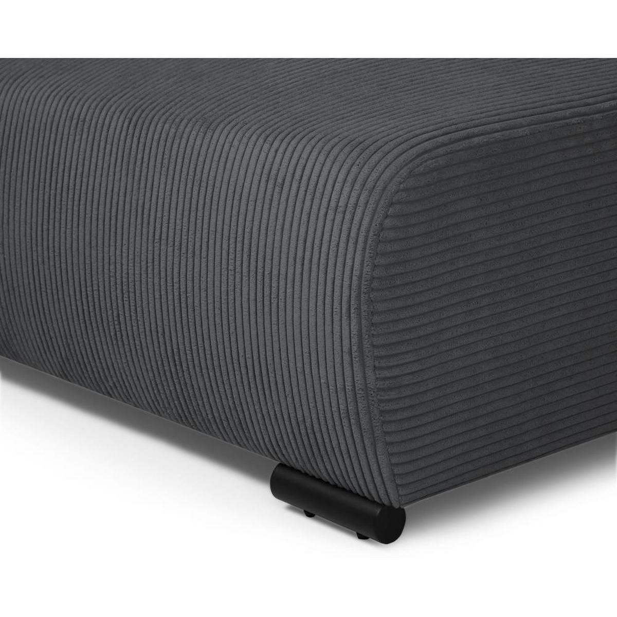 WOHNLANDSCHAFT Benny U grau - Schwarz/Grau, Textil/Metall (350/85/186cm) - Beautysofa