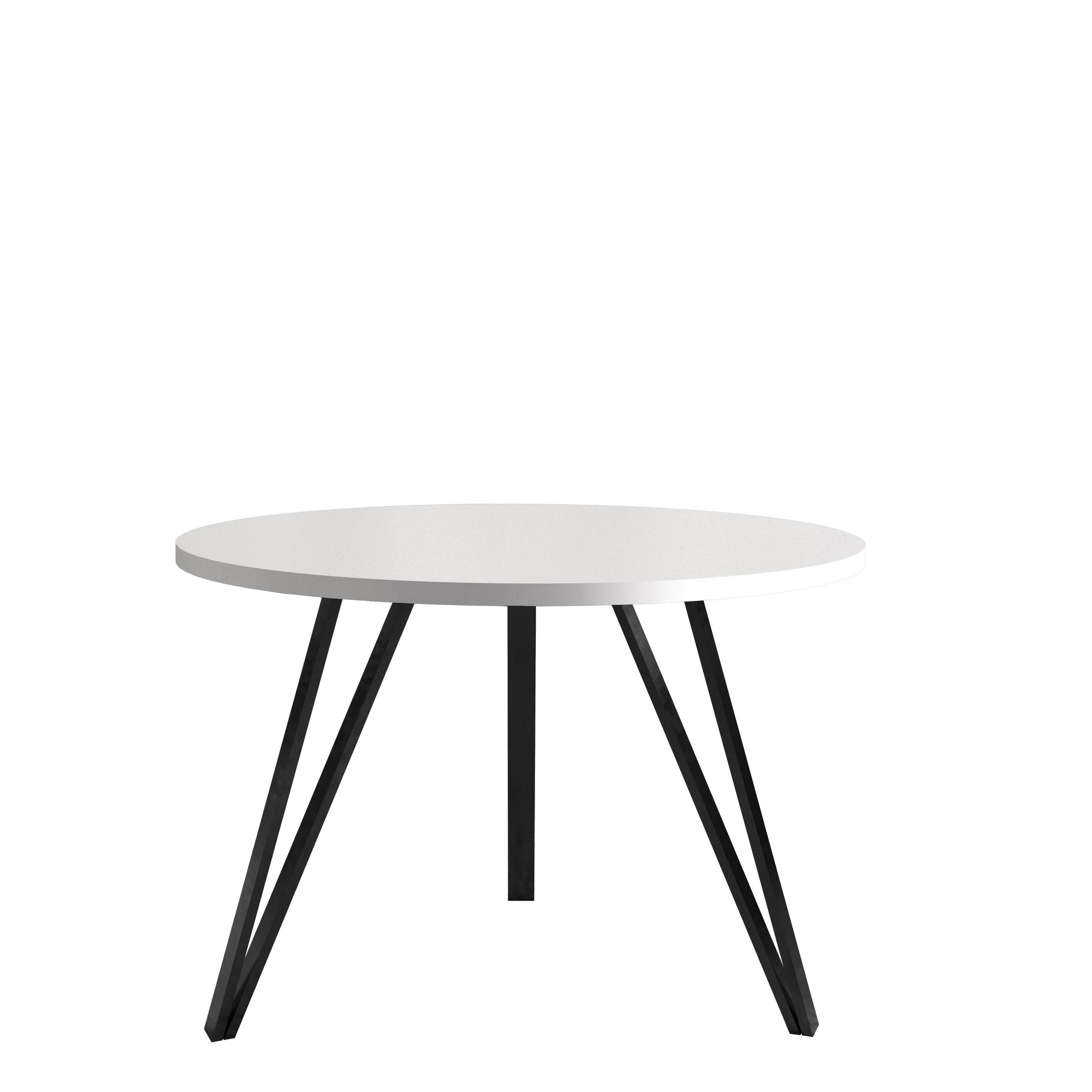 COUCHTISCH Linea Weiß, Schwarze Beine - Schwarz/Weiß, Holzwerkstoff/Metall (67/67/45cm) - Bettso