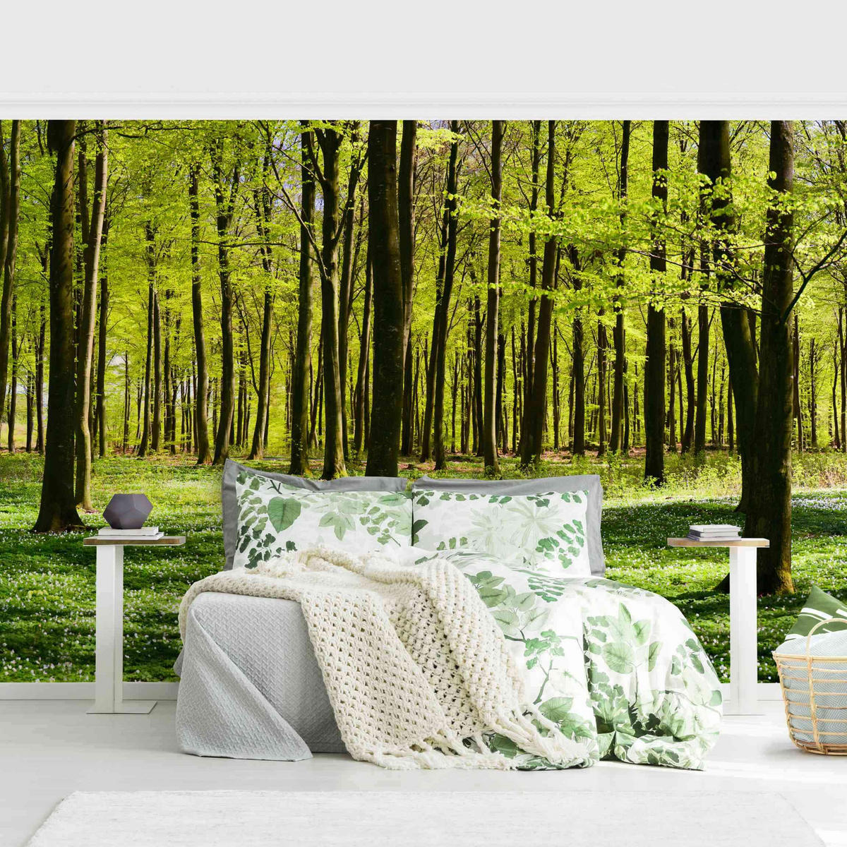 FOTOTAPETE Waldwiese 432/290 cm - Grün, Papier (432/290cm) - Bilderwelten