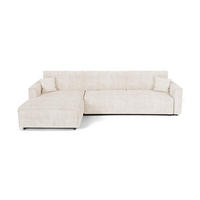 LINKSECK-SCHLAFSOFA mit Stauraum Cord Creme 297cm - Creme, Textil (297/167cm) - Premium Interiors