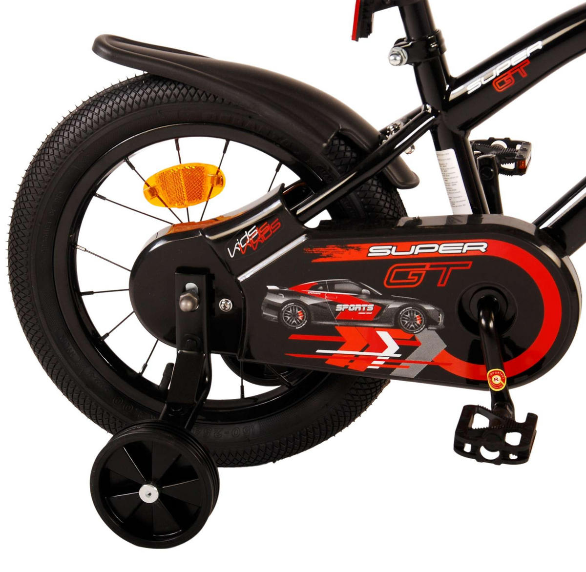 KINDERFAHRRAD Super GT - Jungen - 14 Zoll - Rücktritt + Handbremse - Rot - Rot/Schwarz, Metall (45cm) - TPFSports