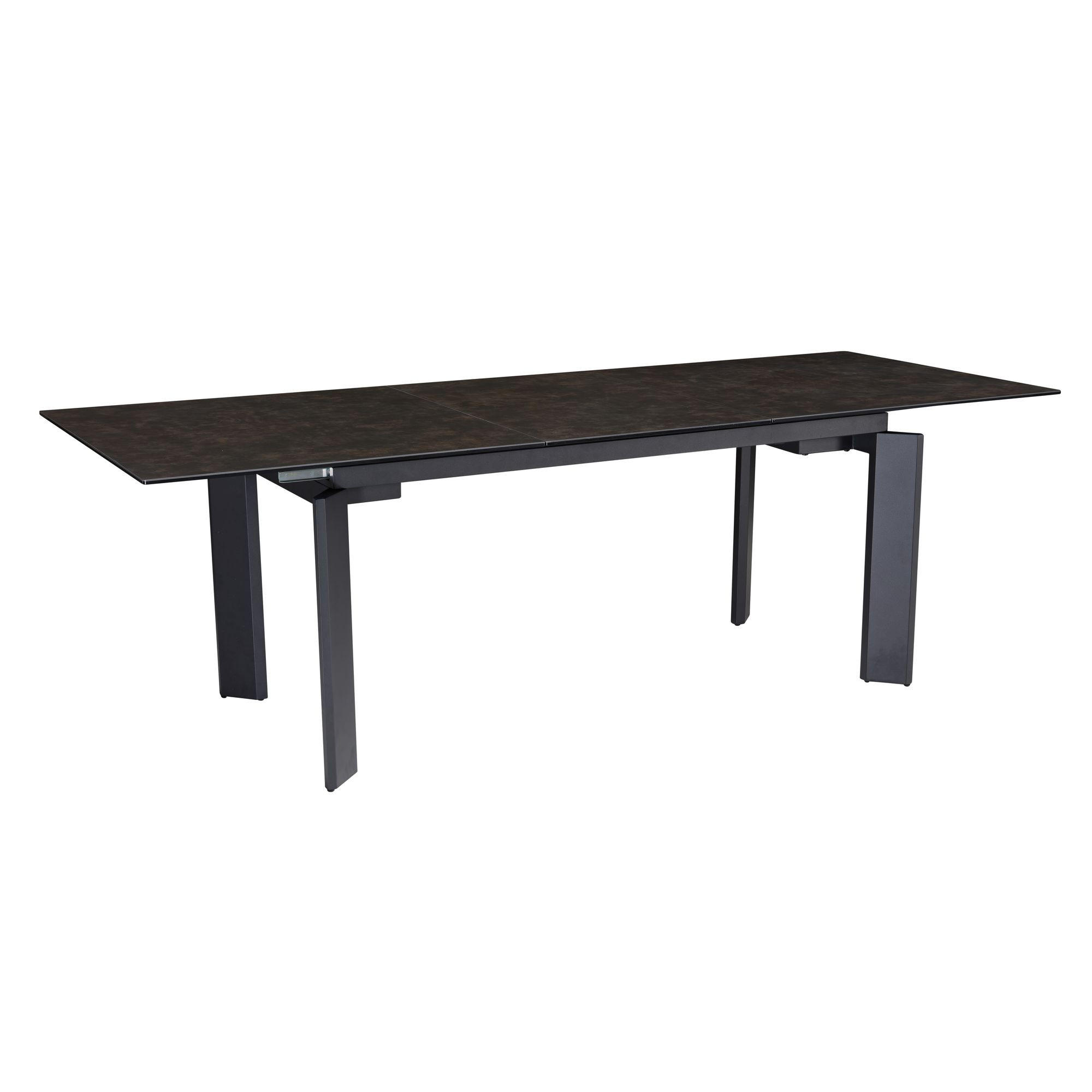 ESSTISCH Ausziehbar Keramik Glas Marmoroptik 180-240 MALTA, Schwarz 180x95x77 cm - Schwarz, Glas/Metall (95/180/77cm) - KADIMA DESIGN