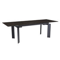 ESSTISCH Ausziehbar Keramik Glas Marmoroptik 180-240 MALTA, Schwarz 180x95x77 cm - Schwarz, Glas/Metall (95/180/77cm) - KADIMA DESIGN