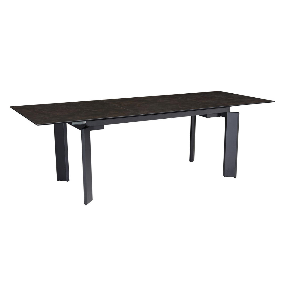ESSTISCH Ausziehbar Keramik Glas Marmoroptik 180-240 MALTA, Schwarz 180x95x77 cm - Schwarz, Glas/Metall (95/180/77cm) - KADIMA DESIGN